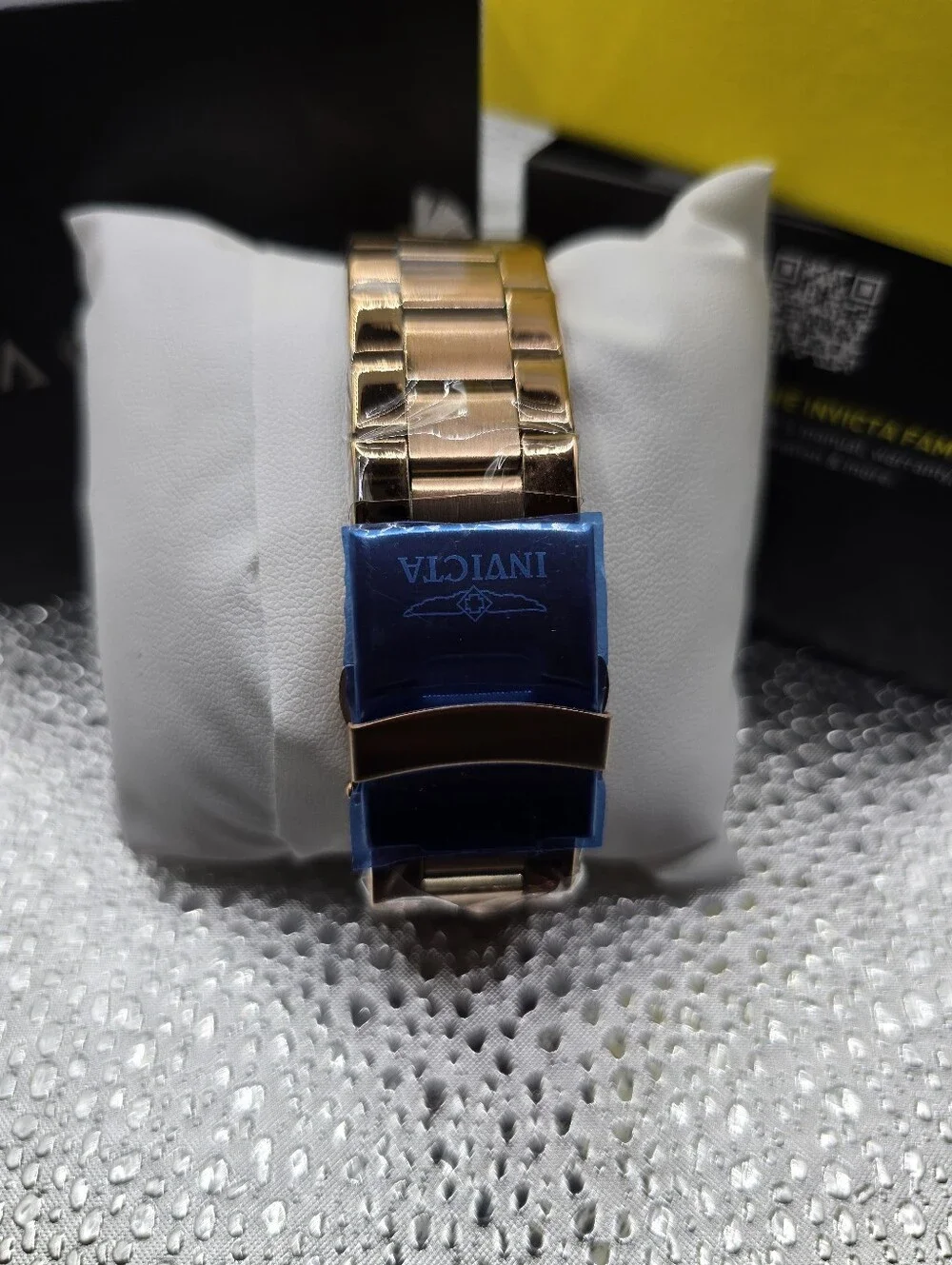 Invicta Rose Gold Rectangular Bracelet Watch with Roman Dial